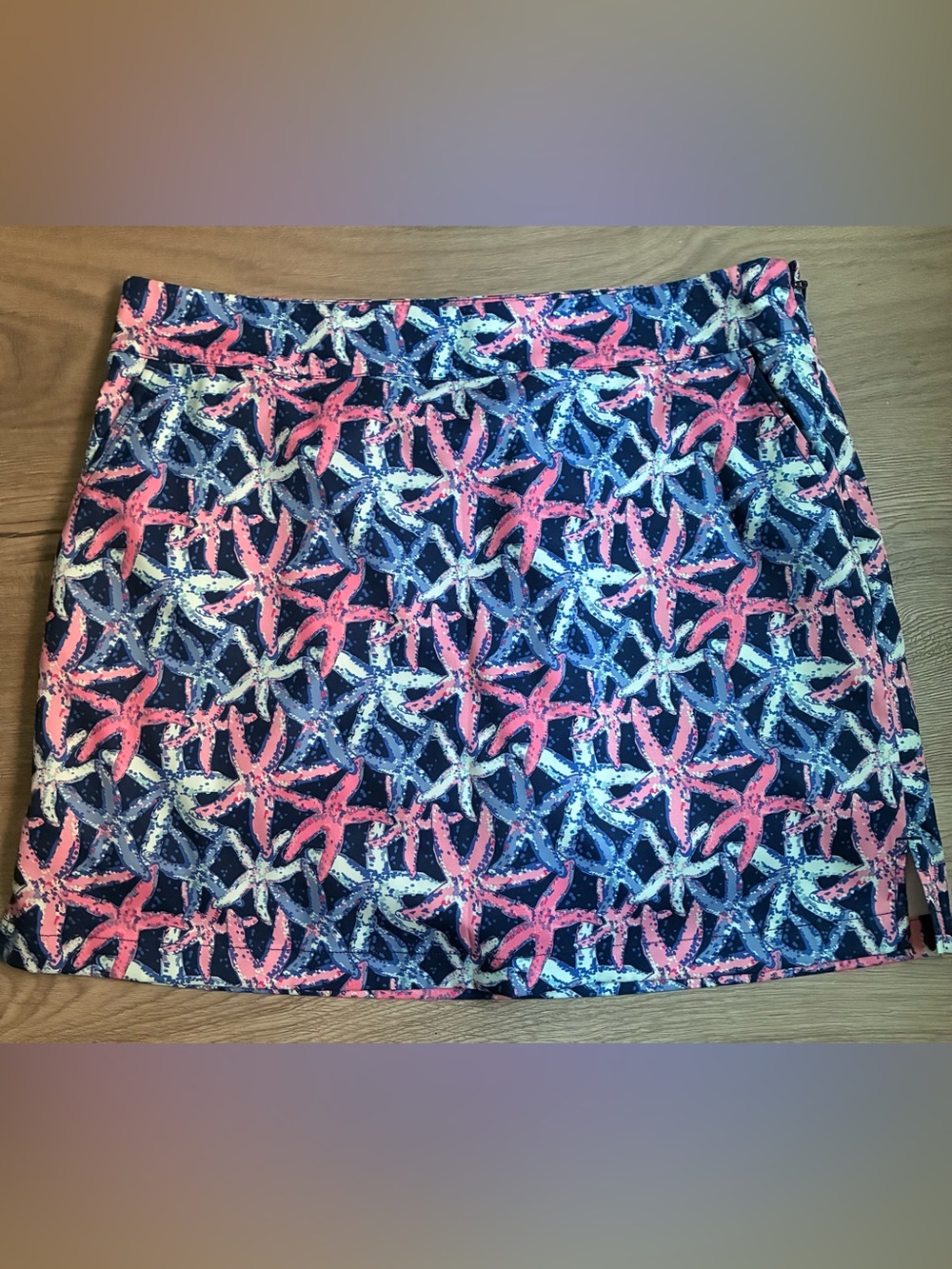 Vineyard Vines Skirt Women’s Size 12 Pink Blue Starfish Polyester Spandex Beach
